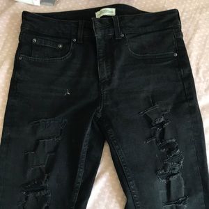 Zara skinny black torn jeans